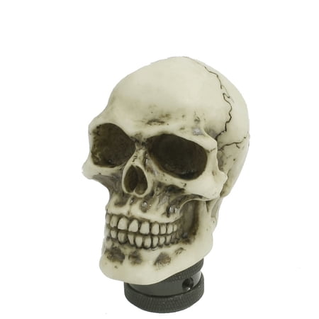 Unique Bargains Evil Skull Manual Gear Shift Knob Universal Stick Lever Shifter White