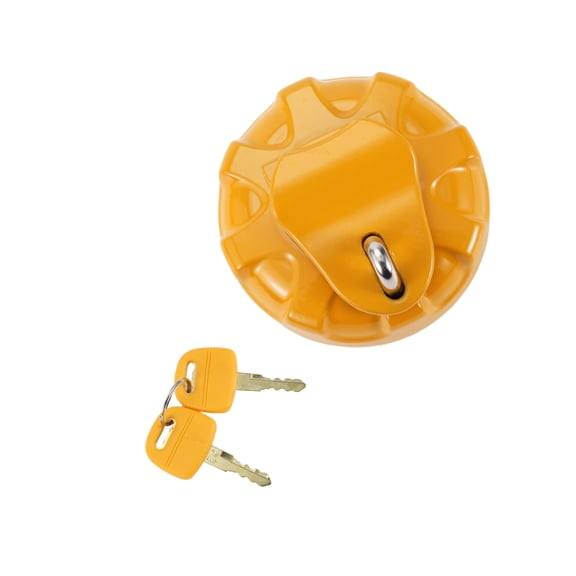 Unique Bargains Excavator Locking Gas Cap for KOMATSU Locking Fuel Tank Cap With 2 Keys Silver Tone Red Yellow