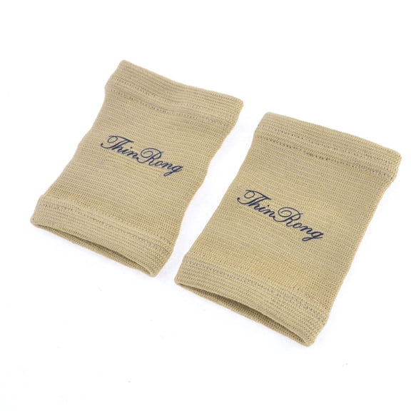 Unique Bargains Exercise Sports Elastic Wrist Support Sleeves Sweat Wristband Khaki