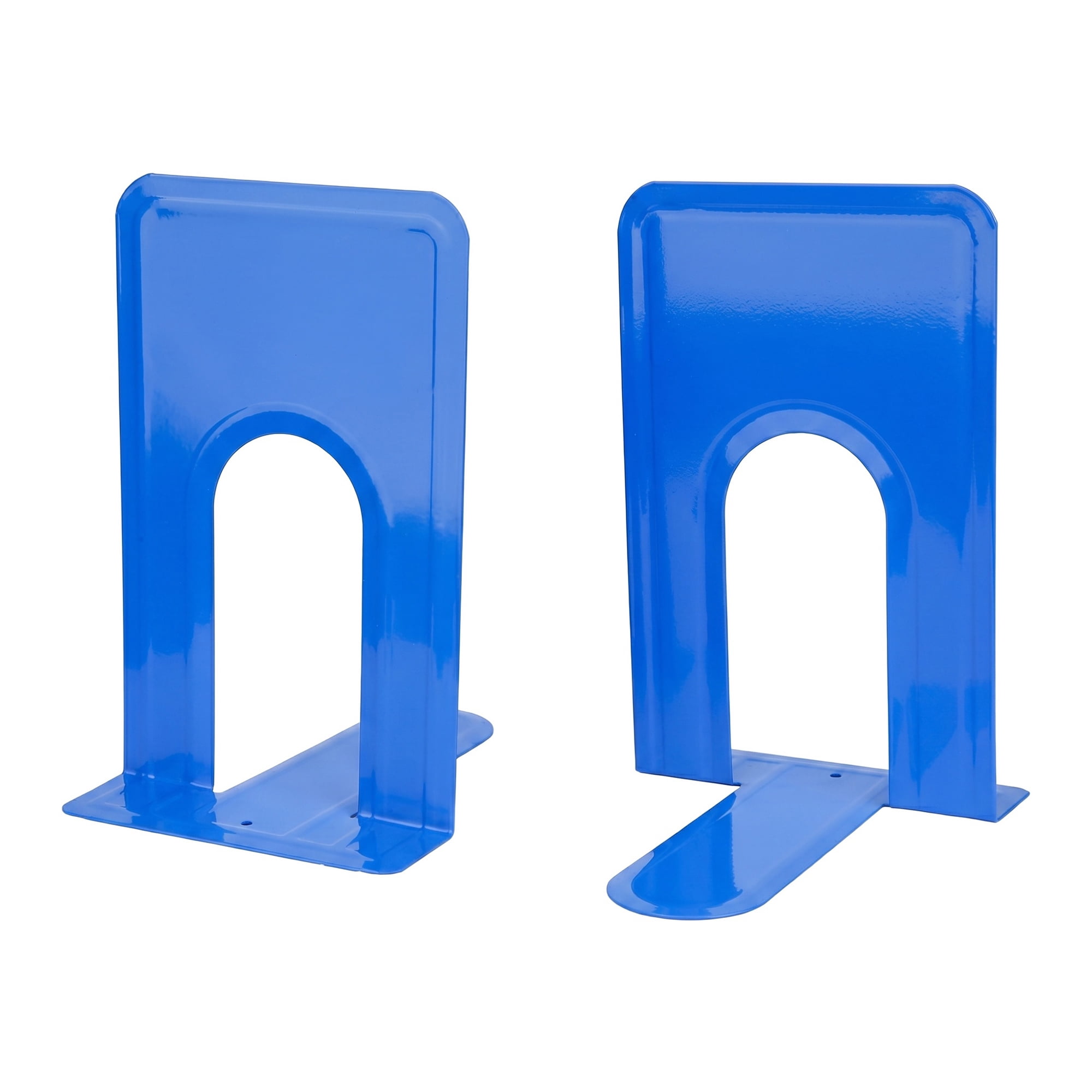 Unique Bargains Expandable Iron Bookends with Compartments Blue 5.2"L x 6.5"W x 8.5"H