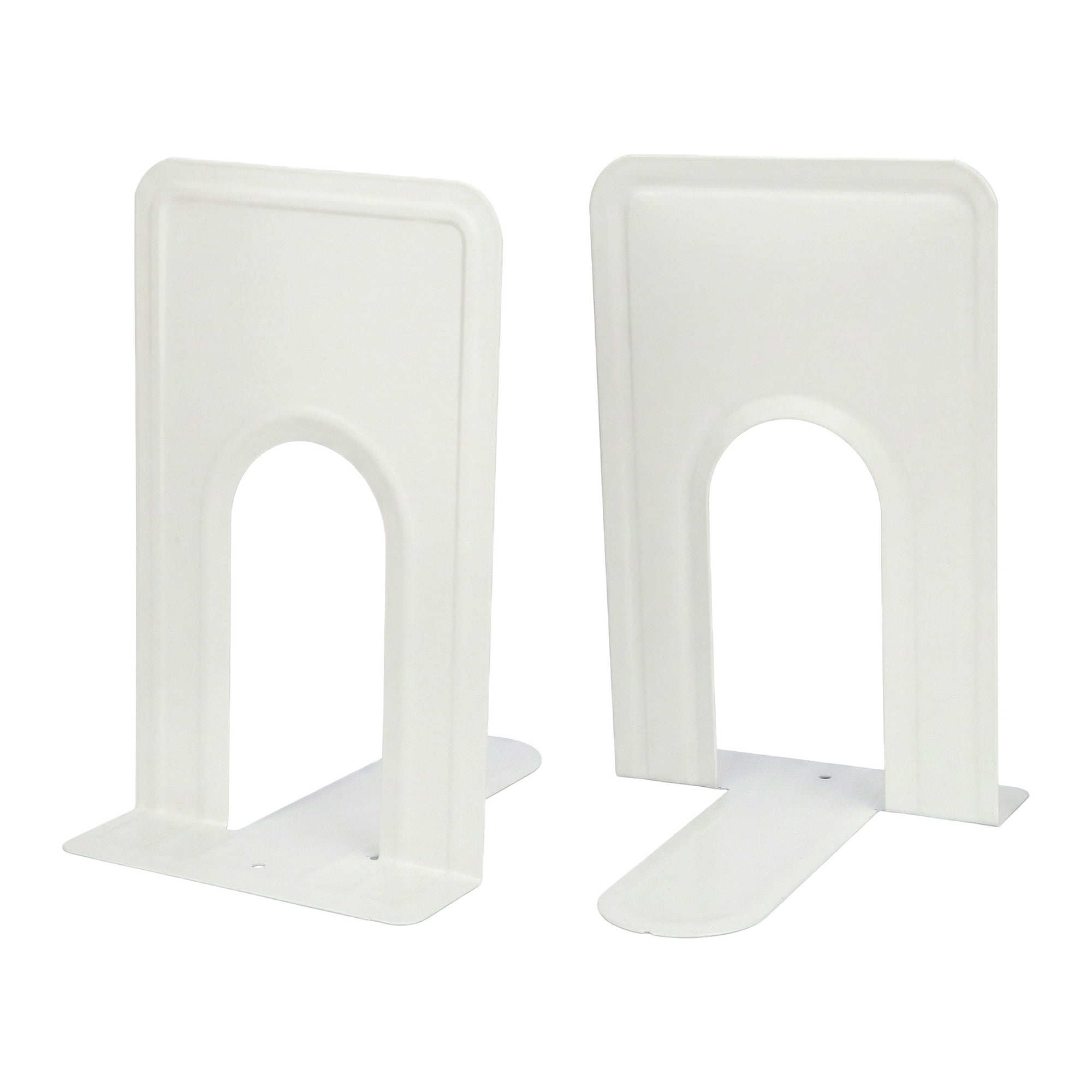 Unique Bargains Expandable Iron Bookends with Compartments White 5.2"L x 6.5"W x 8.5"H