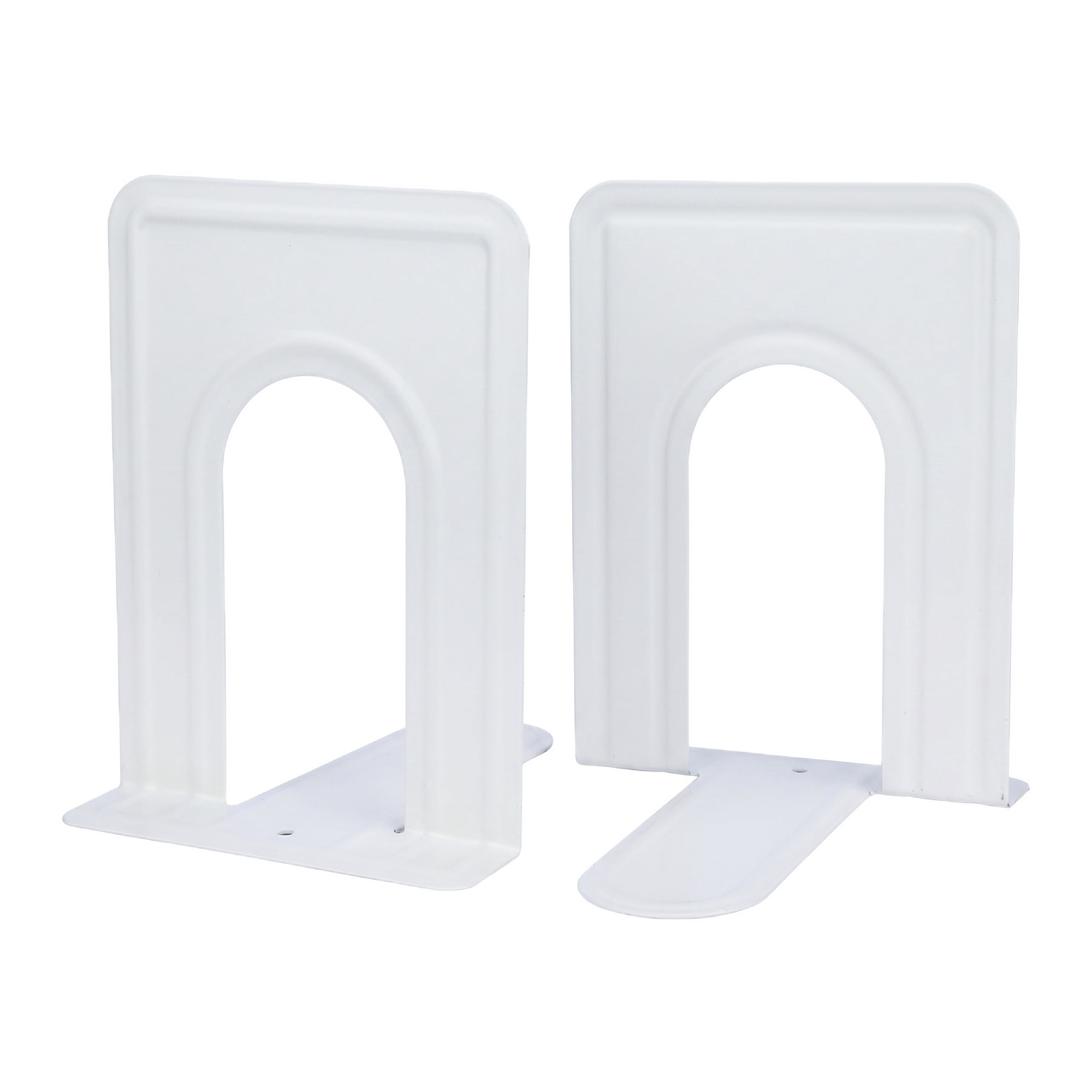 Unique Bargains Expandable Iron Bookends with Compartments White 5"L x 5.8"W x 6.7"H
