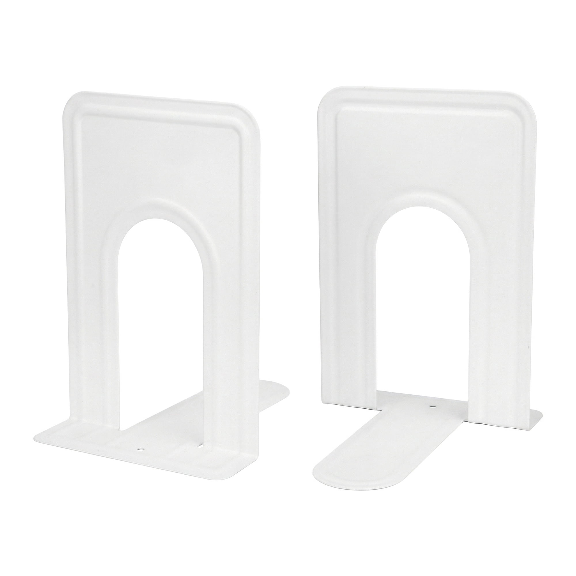 Unique Bargains Expandable Iron Bookends with Compartments White 5"L x 5.9"W x 7.5"H