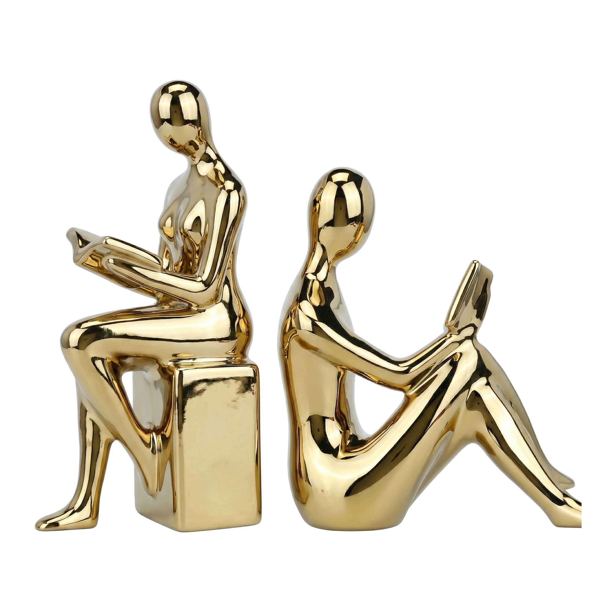 Unique Bargains Expandable Metal Bookends with Compartments Home 2 Pcs Gold
