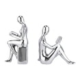 thumbnail image 1 of Unique Bargains Expandable Metal Bookends with Compartments Home 2 Pcs Silver, 1 of 5