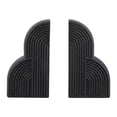 thumbnail image 1 of Unique Bargains Expandable Resin Bookends with Compartments Home 2 Pcs Polar Night Black, 1 of 5