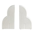 thumbnail image 1 of Unique Bargains Expandable Resin Bookends with Compartments Home 2 Pcs White Splash Dot, 1 of 5