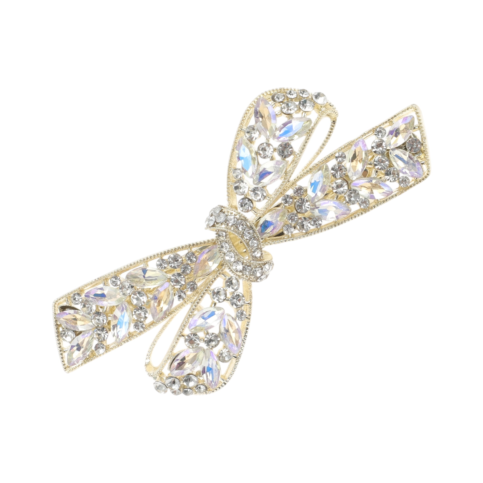 Unique Bargains Exquisite Butterfly Rhinestones French Barrette Hair Clips Purple 1 Pc