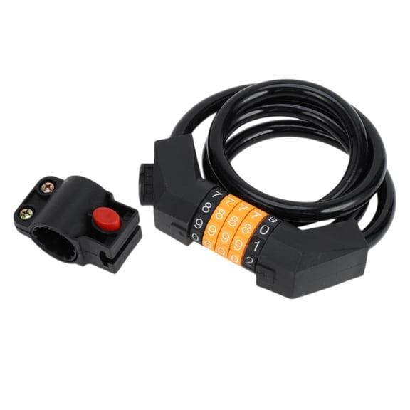 Unique Bargains Extended Bike Padlock Cable Spiral Lock Heavy Duty Resettable 5 Digit Bike Lock 130cm Black 1 Set