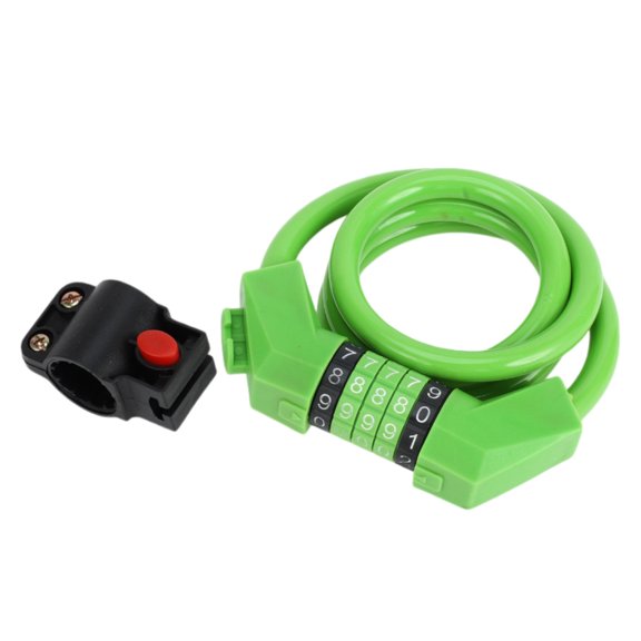 Unique Bargains Extended Bike Padlock Cable Spiral Lock Heavy Duty Resettable 5 Digit Bike Lock 130cm Green 1 Set