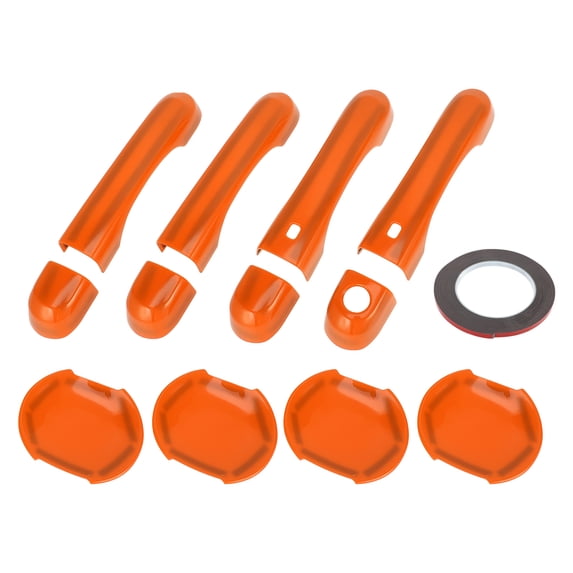 Unique Bargains Exterior Door Handle Cover Set, Decoration Trim for Jeep Renegade 2015-2021, ABS, Orange, 1 Set