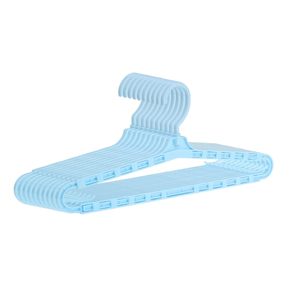 Unique Bargains Extra Large Plastic Adjustable Shoulder Clothes Hangers 10 Pcs Blue