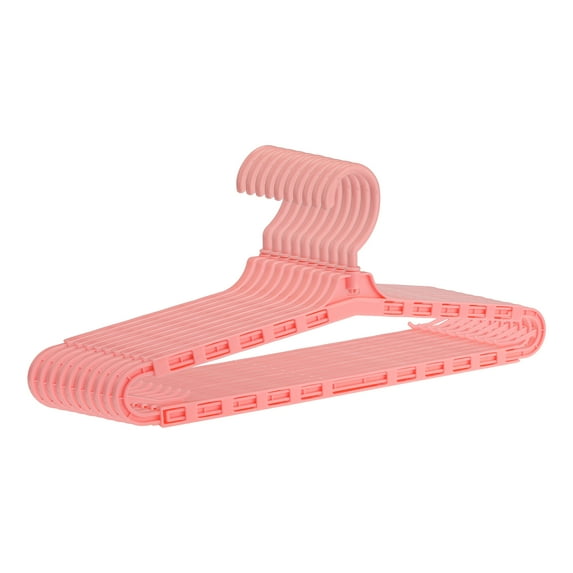 Unique Bargains Extra Large Plastic Adjustable Shoulder Clothes Hangers 10 Pcs Pink