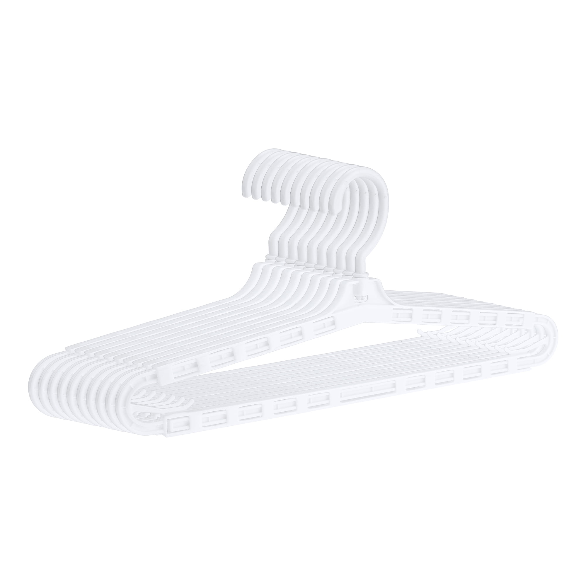 Unique Bargains Extra Large Plastic Adjustable Shoulder Clothes Hangers 10 Pcs White