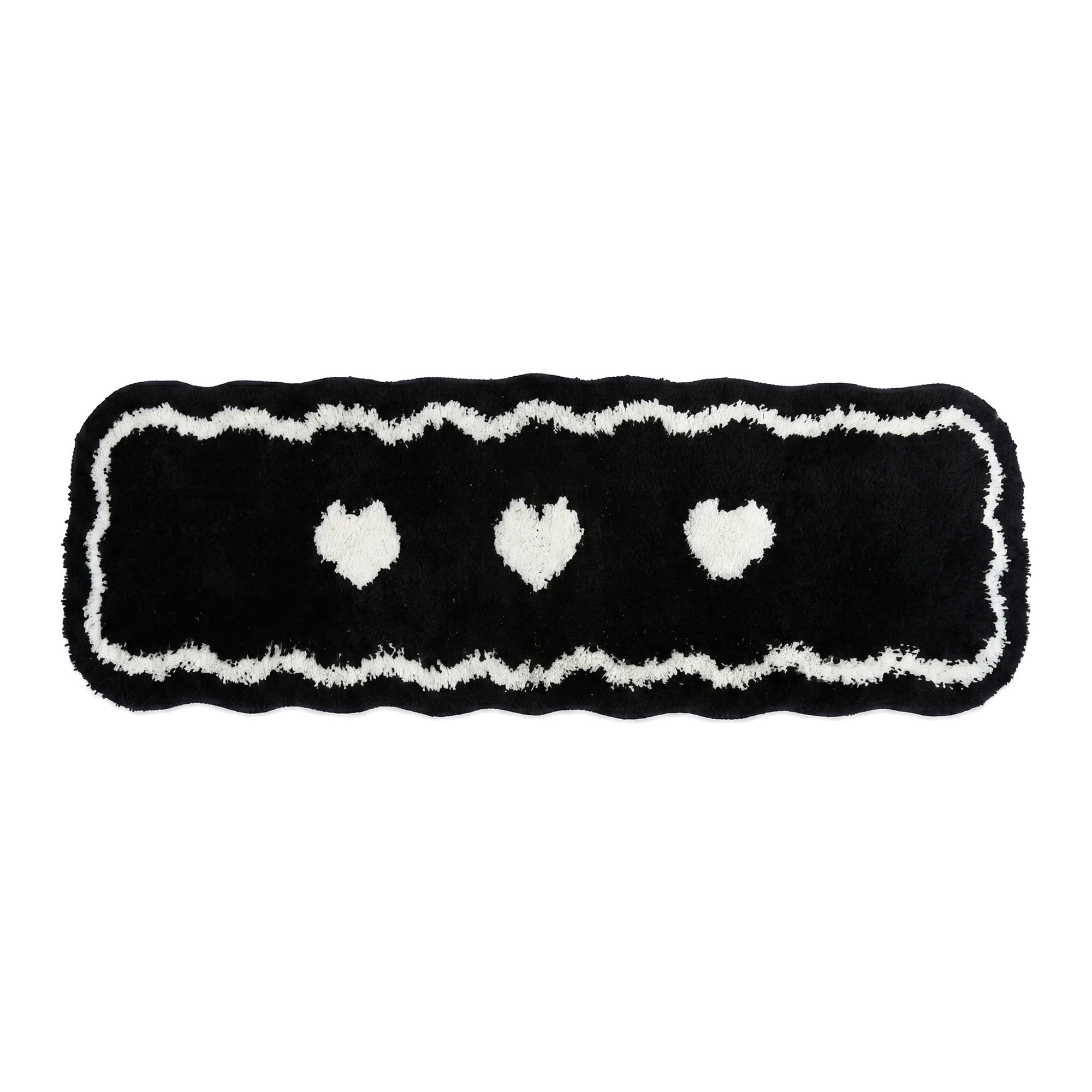 Unique Bargains Extra Long Shaggy Faux Fur Non-Slip Plush Rug Black 47" x 16"