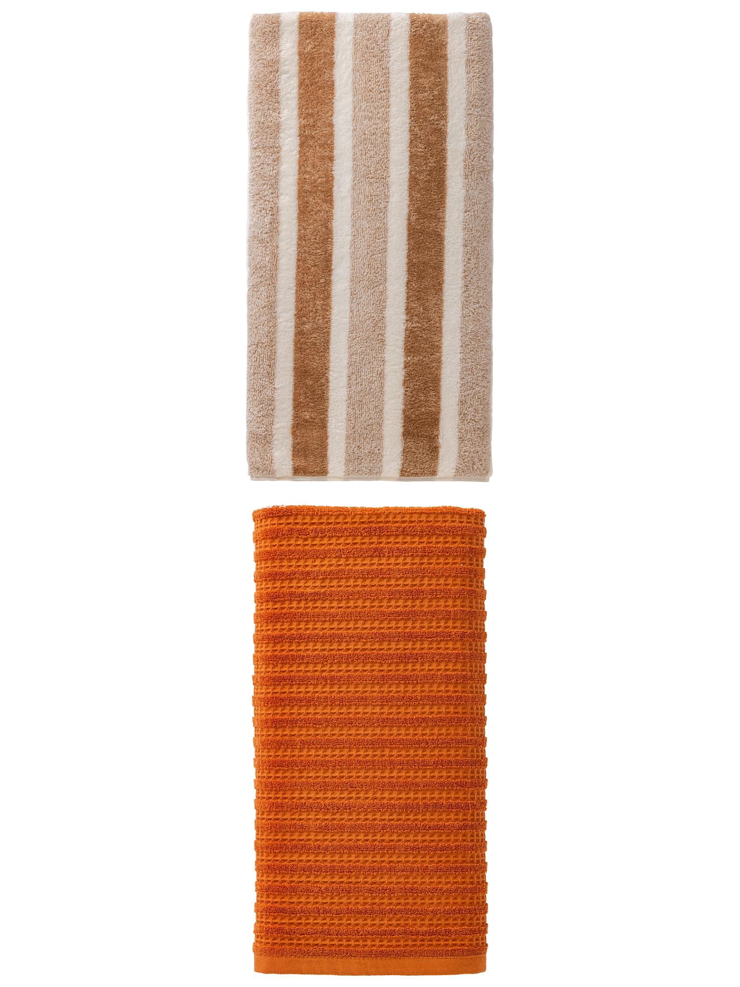 Unique Bargains Extra Soft Plush Bath Towel 2 Pack Brown 71" x 35"/55" x 28"
