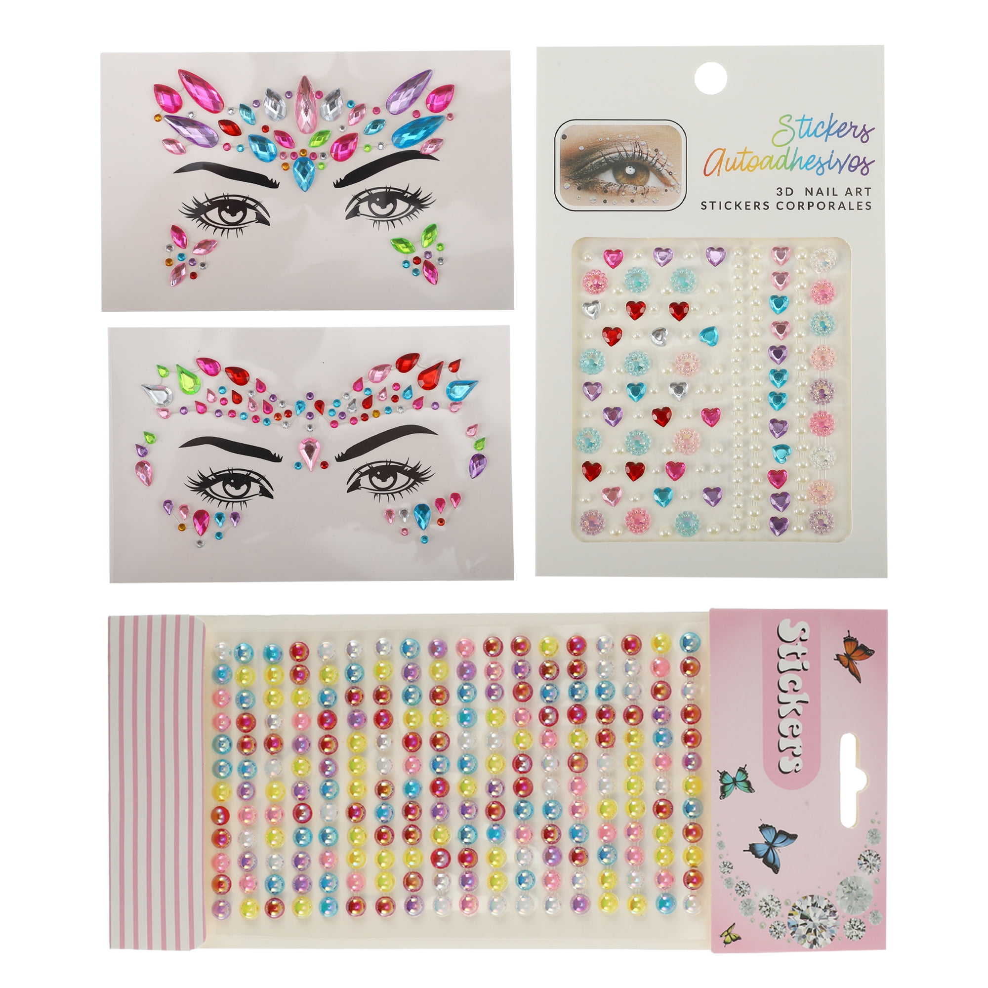 NOMADIC NOOK Eye-catching Face Stickers 4 Pcs Assorted Color