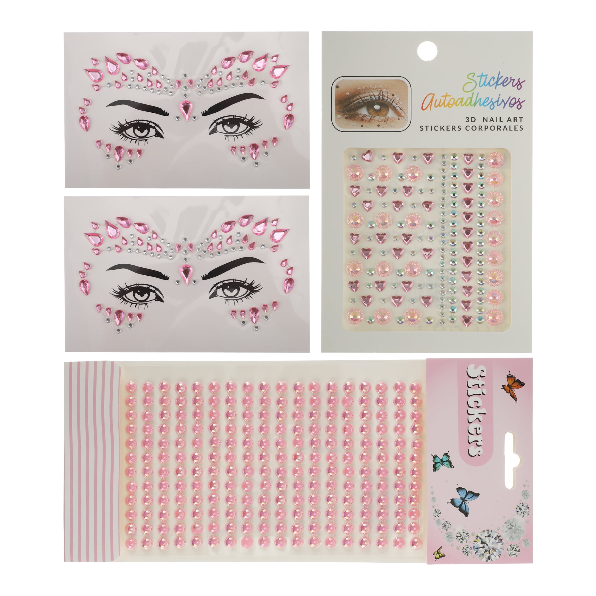 NOMADIC NOOK Eye-catching Face Stickers 4 Pcs Pink