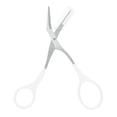 thumbnail image 1 of Unique Bargains Eyebrow Trimmer Scissors Comb Stainless Steel White, 1 of 7