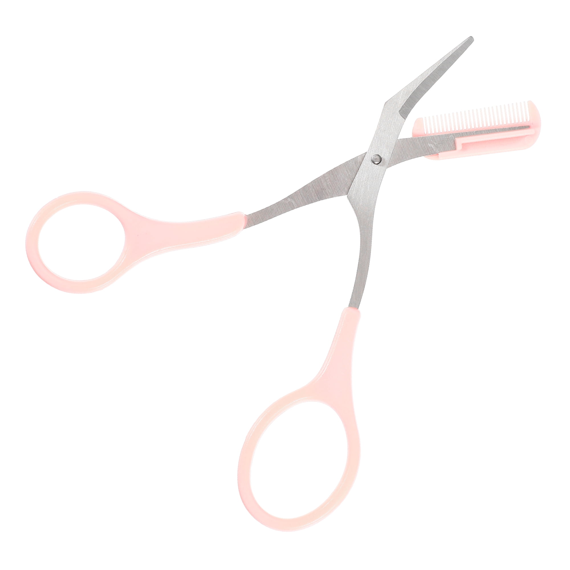 Unique Bargains Eyebrow Trimmer Scissors with Comb Stainless Steel