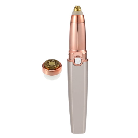 Unique Bargains 1 Pcs Yebrow Trimmer for Women 2 in 1 Eyebrow Razor USB Rechargeable for Lips Face Body Gold Tone