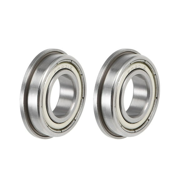 Unique Bargains F6803ZZ Flange Ball Bearing, 17x26x5mm Shielded Chrome Bearings 2pcs 12x24x6mm