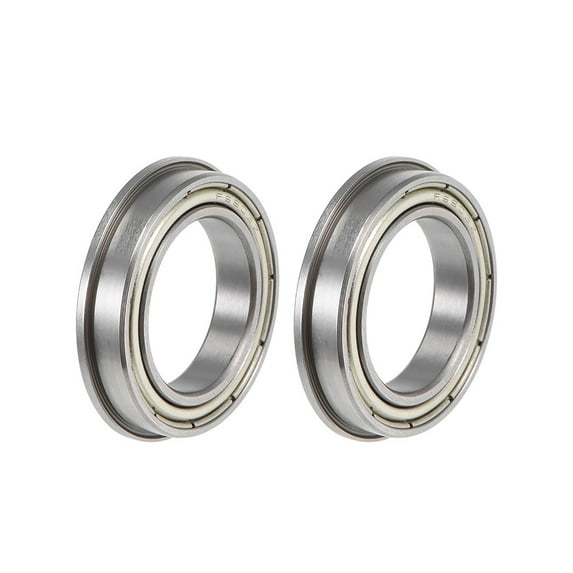 Unique Bargains F6803ZZ Flange Ball Bearing, 17x26x5mm Shielded Chrome Bearings 2pcs 17x26x5mm
