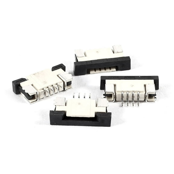 Unique Bargains FPC FFC Ribbon Flat Cable Connector Bottom Port 1mm Pitch 4-Pins 4 Pieces