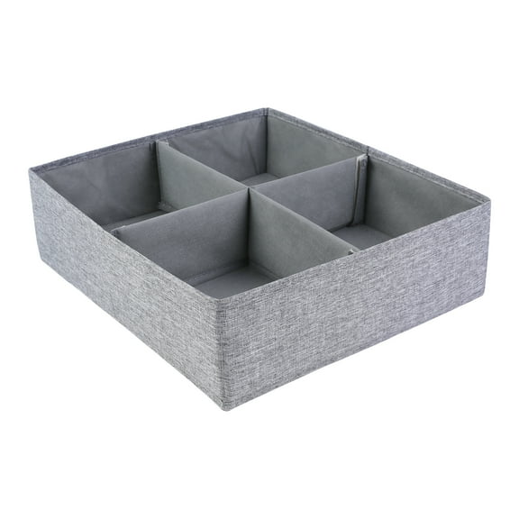 Unique Bargains Fabric Collapsible Storage Bin for Closet Organizers Gray 14"x12"x3.9"