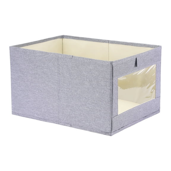 Unique Bargains Fabric Storage Bin 1 Pack Collapsible Storage Basket for Organizing Gray