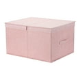 Unique Bargains Fabric Storage Bin Cube with Lid and Handle Pink 20*16