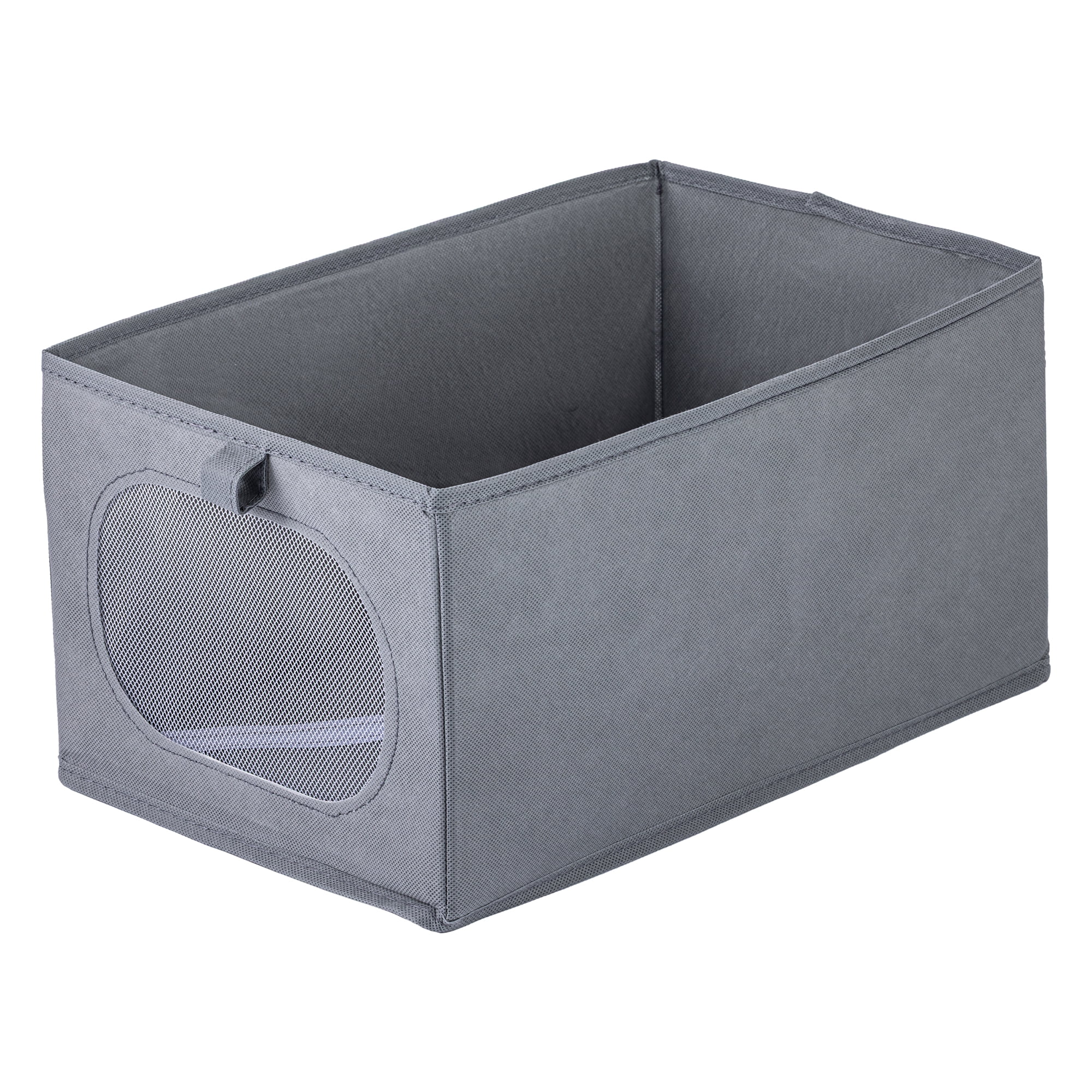 Unique Bargains Fabric Storage Bin With Bottom Dark Grey 15.7*9.8*7.9in