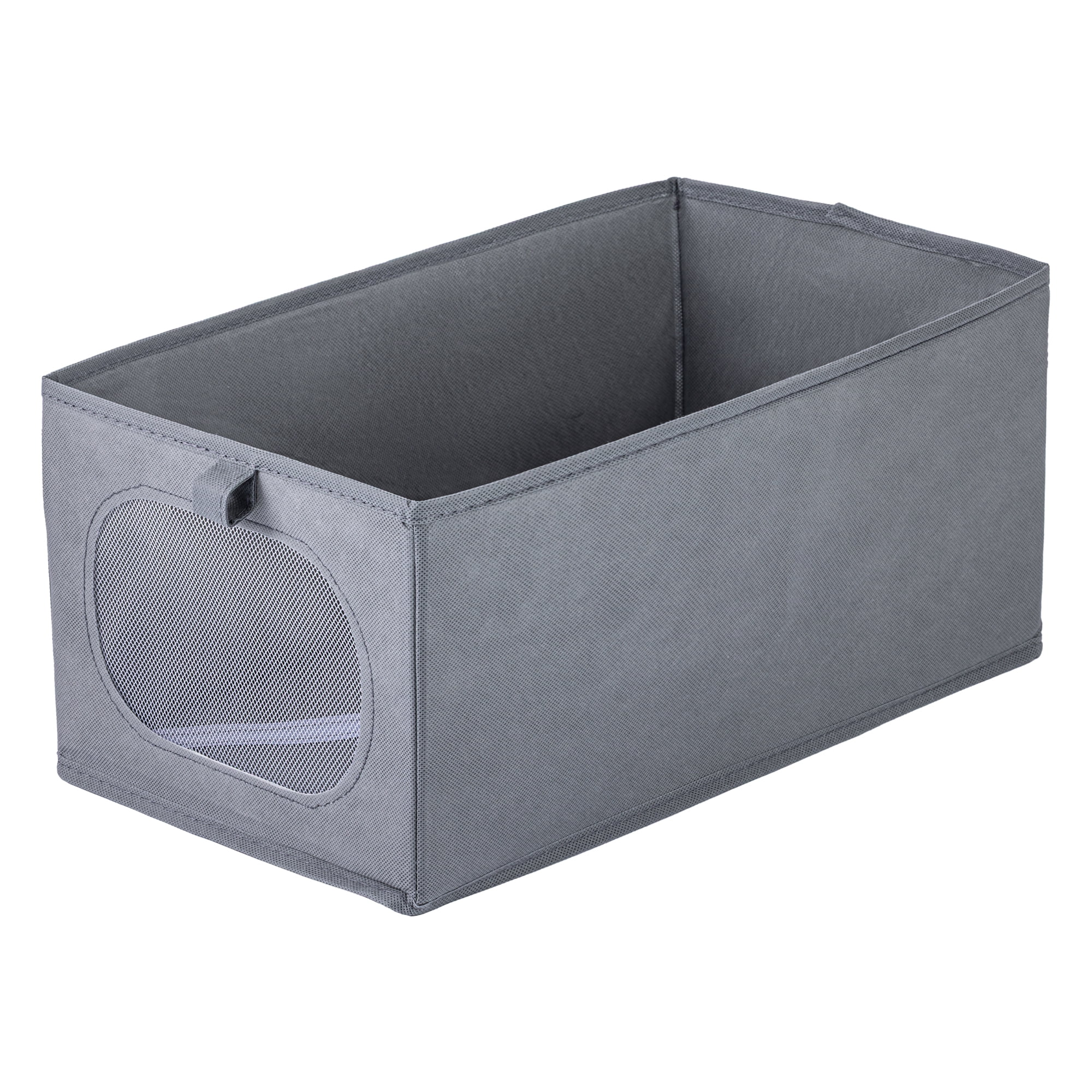 Unique Bargains Fabric Storage Bin With Bottom Dark Grey 17.3*9.8*7.9in