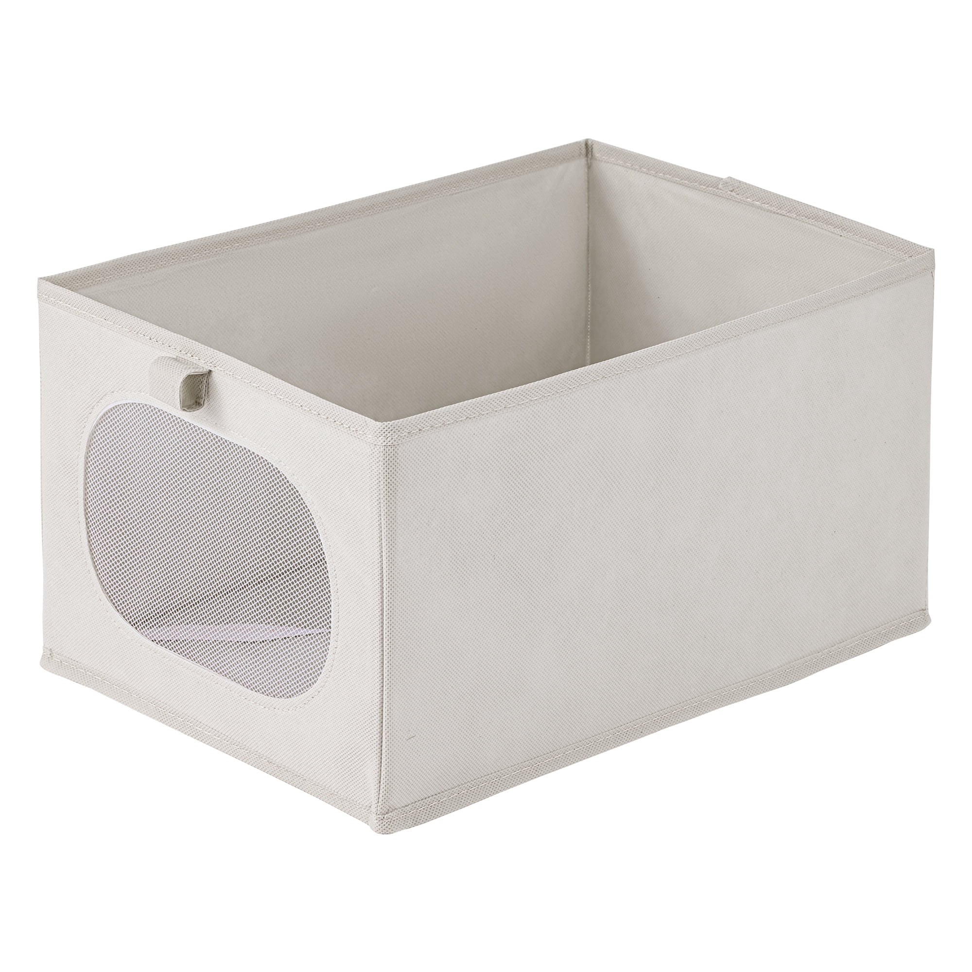Unique Bargains Fabric Storage Bin With Bottom Light Grey 14.2*9.8*7.9in