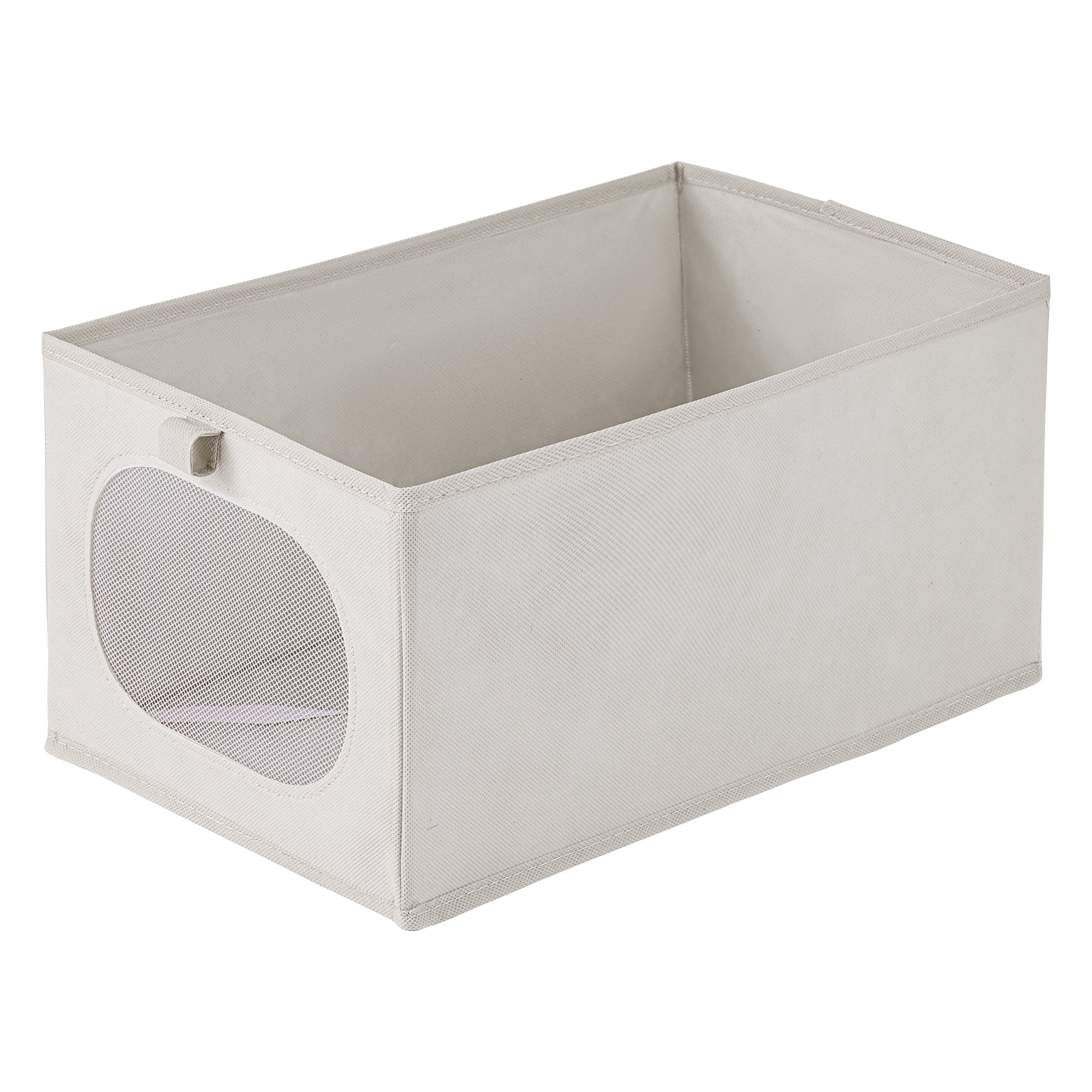 Unique Bargains Fabric Storage Bin With Bottom Light Grey 15.7*9.8*7.9in