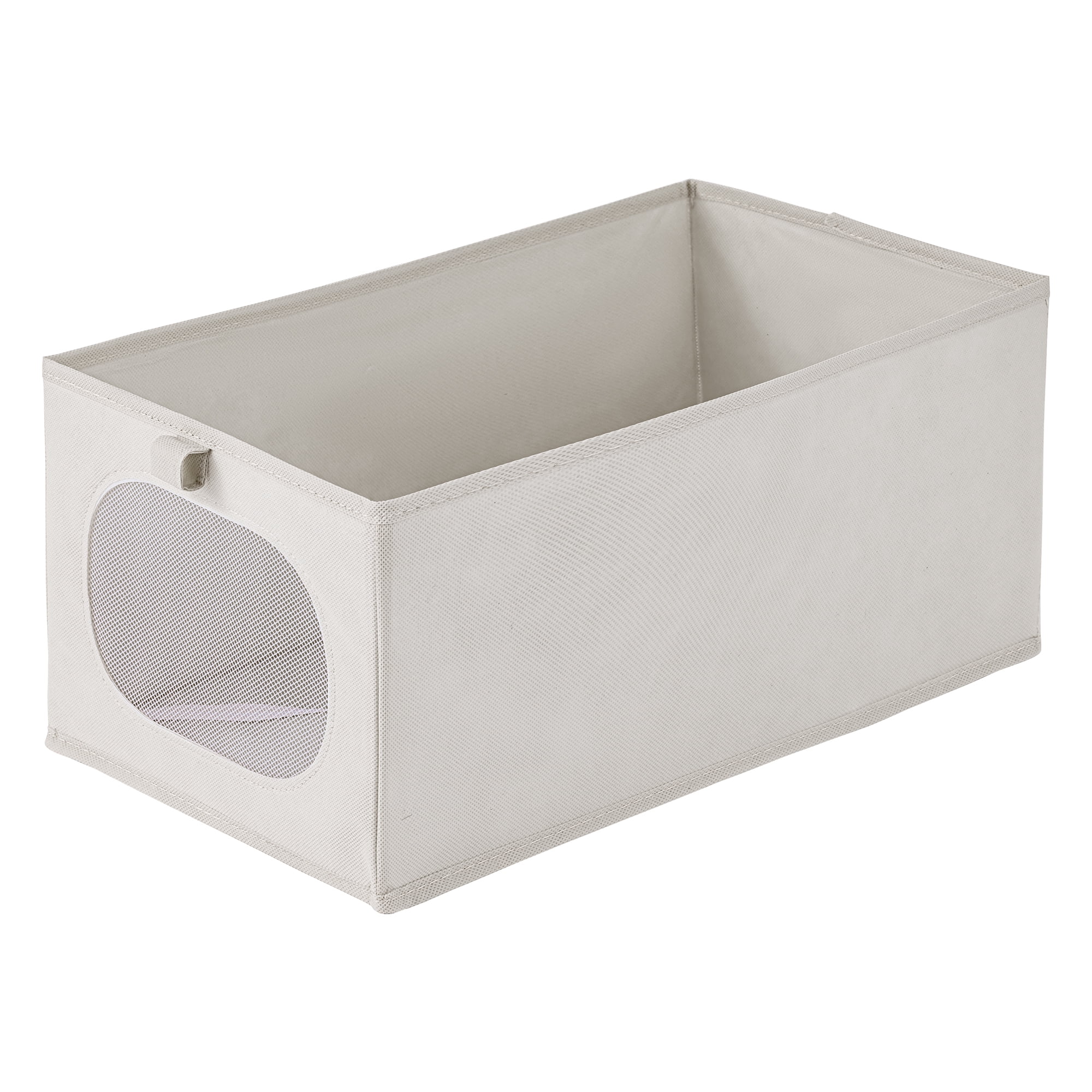 Unique Bargains Fabric Storage Bin With Bottom Light Grey 17.3*9.8*7.9in