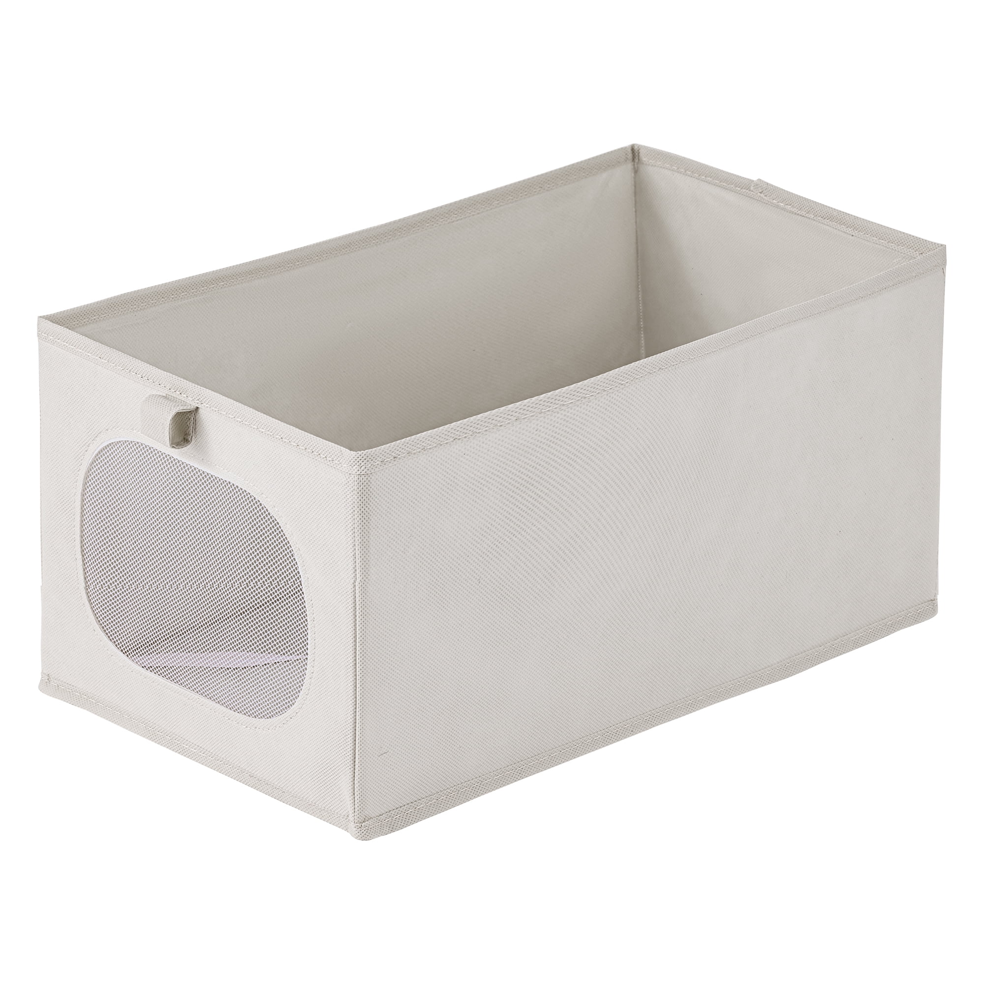 Unique Bargains Fabric Storage Bin With Bottom Light Grey 18.5*11.8*9.8in