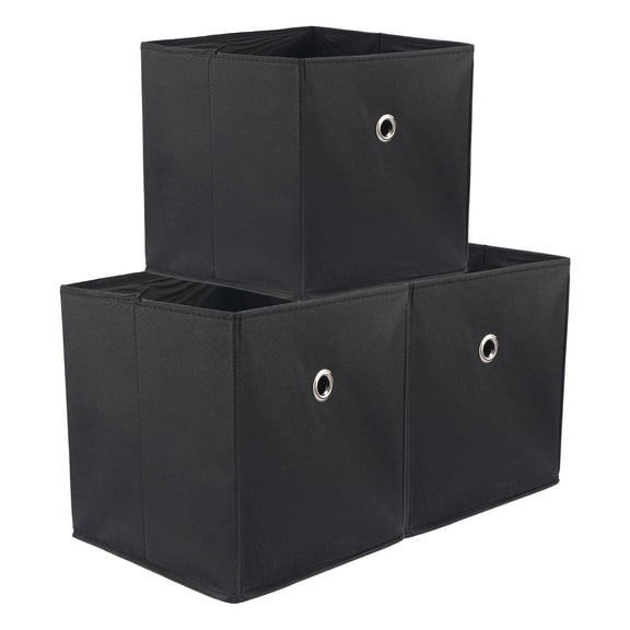 Unique Bargains Fabric Storage Bin for Shelves Closet Black 11*11*11in