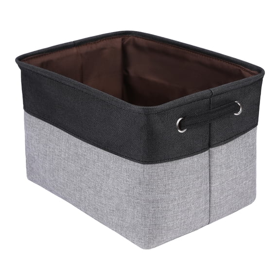 Unique Bargains Fabric Storage Bin with Handles 3 Pcs Black Gray 15*11*9.4in