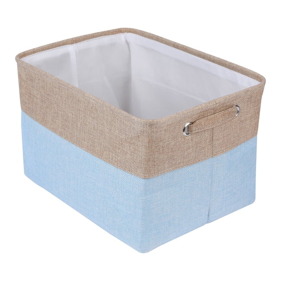 Unique Bargains Fabric Storage Bin with Handles 3 Pcs Blue 15*11*9.4in