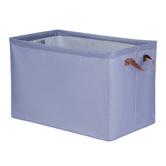 Unique Bargains Fabric Storage Bin with Handles, Collapsible Basket Navy Blue 19*11*8in