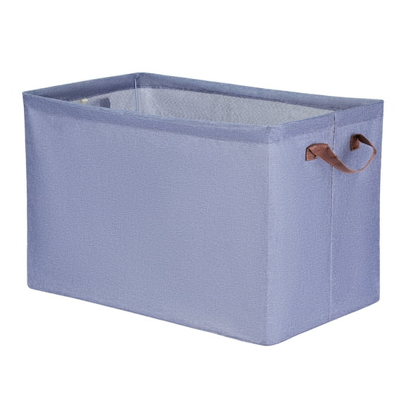 Unique Bargains Fabric Storage Bin with Handles, Collapsible Basket Navy Blue 19*11*8in