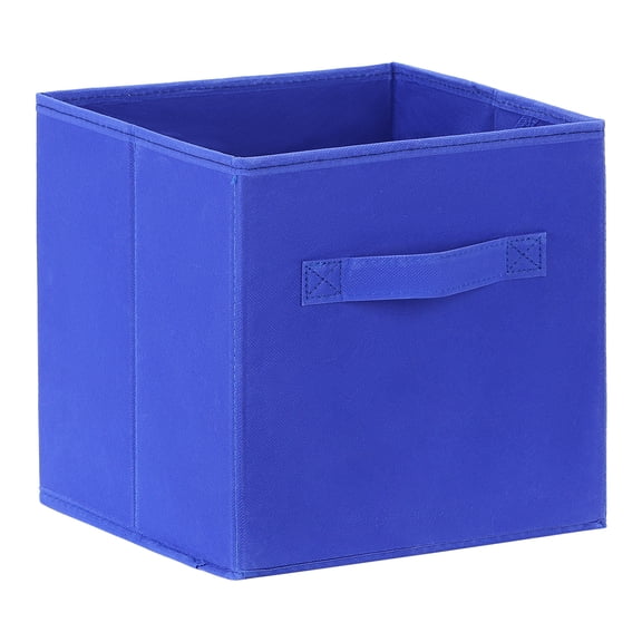 Unique Bargains Fabric Storage Cube Storage Bin Dark Blue 9.8*9.8*9.8in