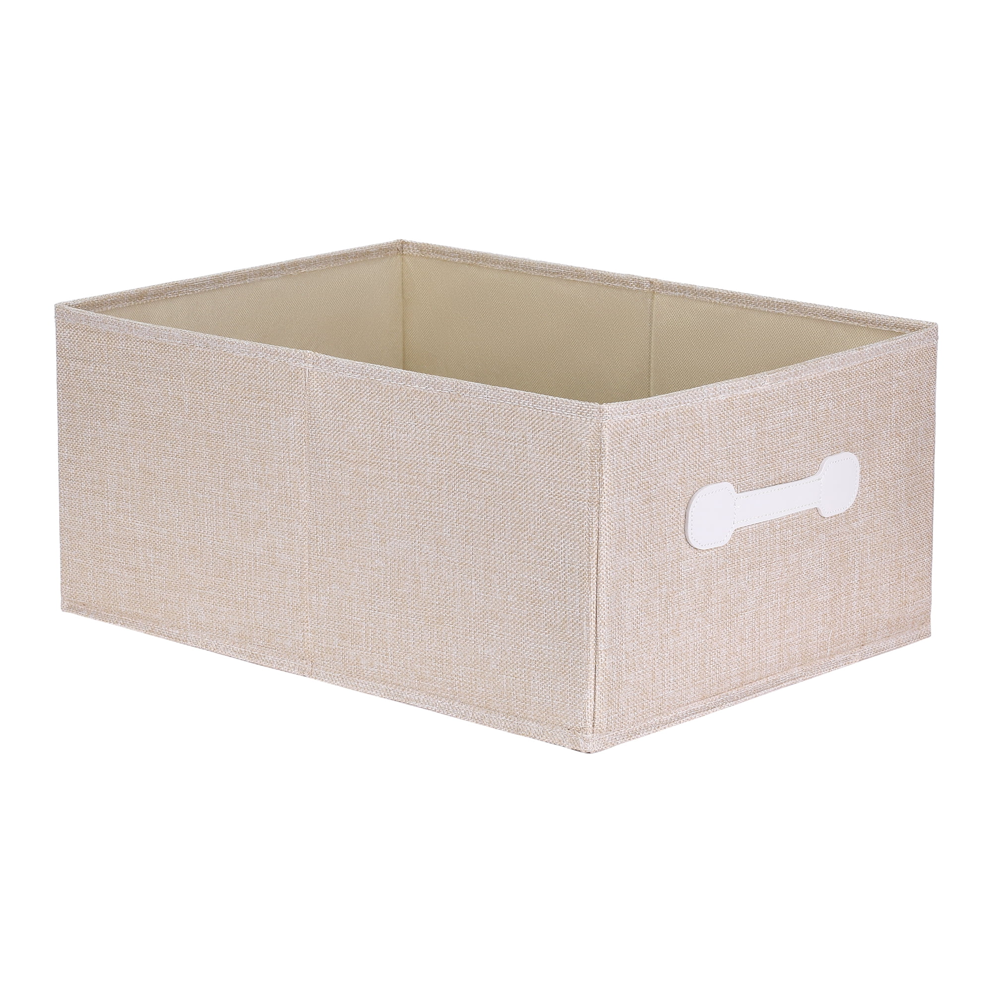 Unique Bargains Fabric Storage Cube Storage Bin Storage Basket Beige 18.5*13.4*8.3in