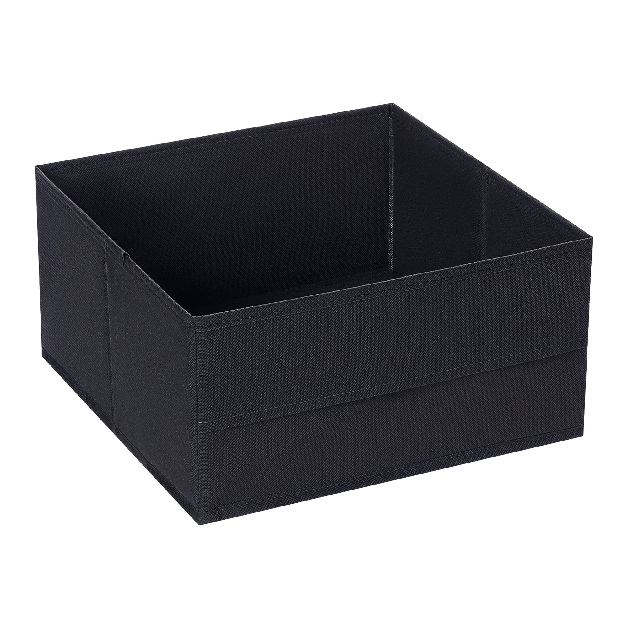 Unique Bargains Fabric Storage Cube Storage Bin Storage Basket Black 12*12*6in