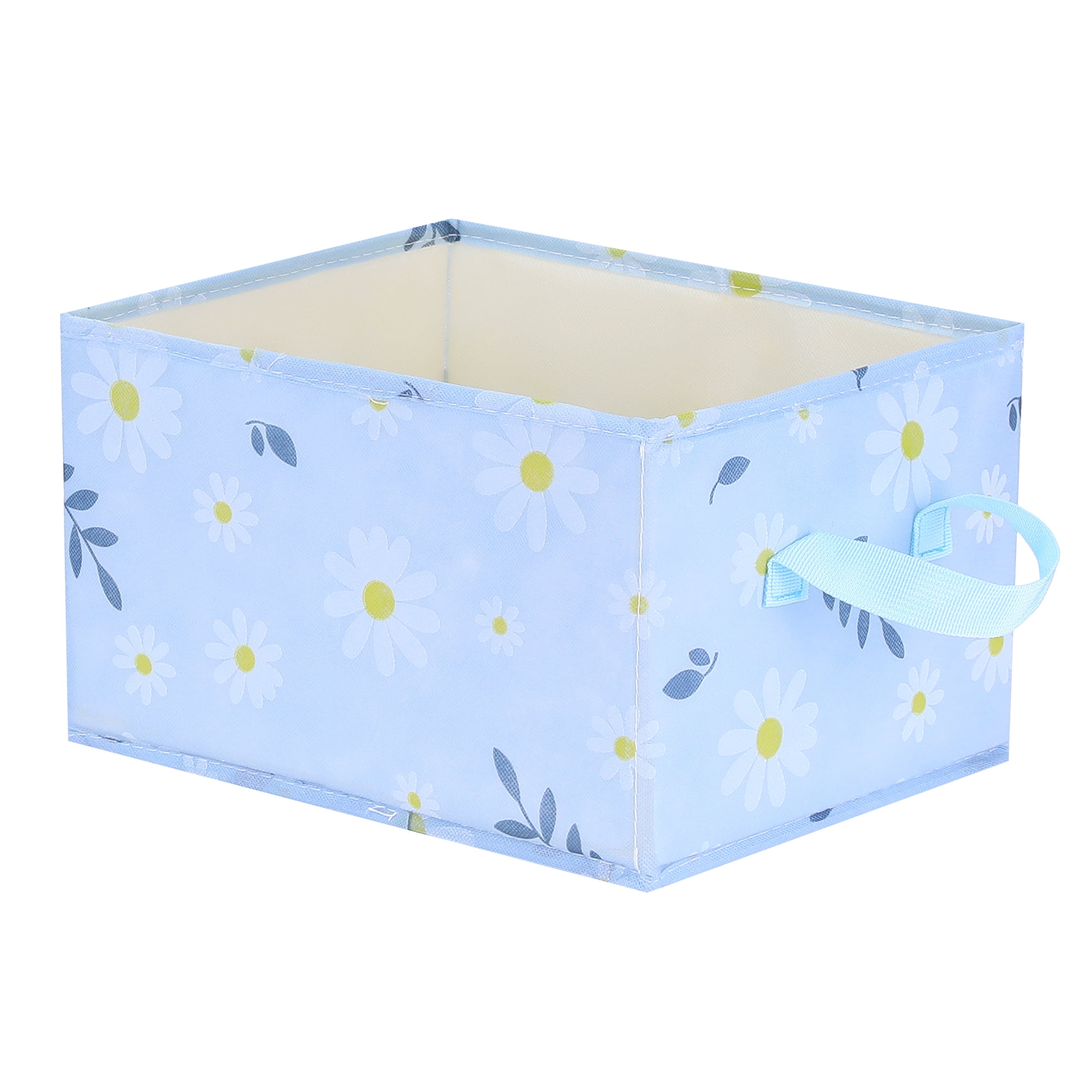 Unique Bargains Fabric Storage Cube Storage Bin Storage Basket Blue 12*9.5*6.7in