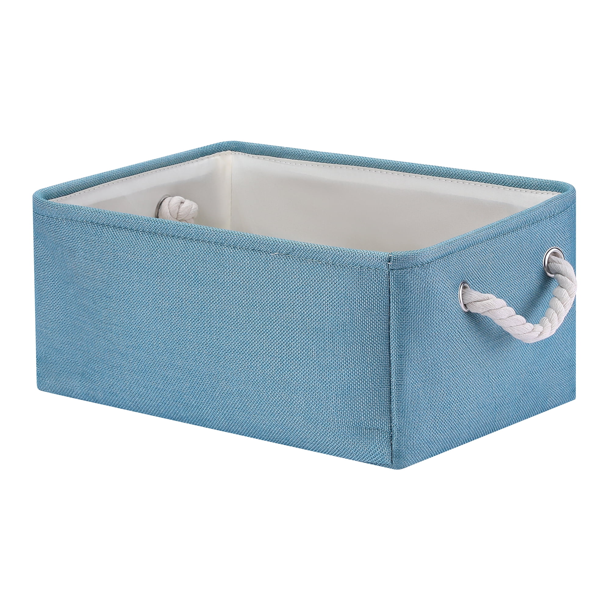Unique Bargains Fabric Storage Cube Storage Bin Storage Basket Blue 14*10*7in