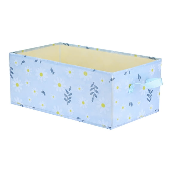 Unique Bargains Fabric Storage Cube Storage Bin Storage Basket Blue 19.5*12*8in