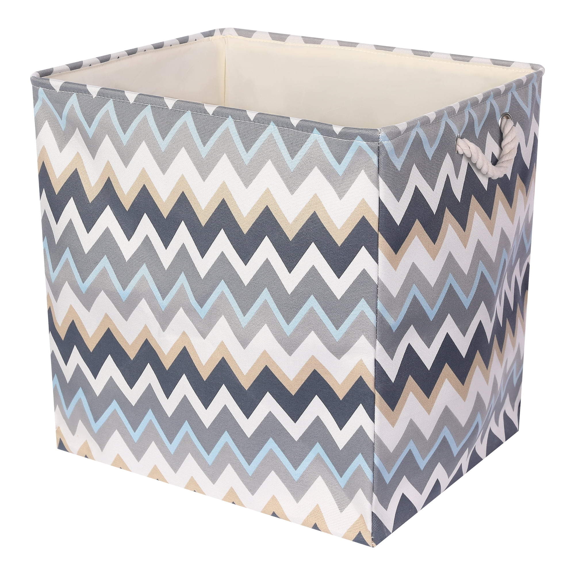 Unique Bargains Fabric Storage Cube Storage Bin Storage Basket Blue 19.5*19.5*16in