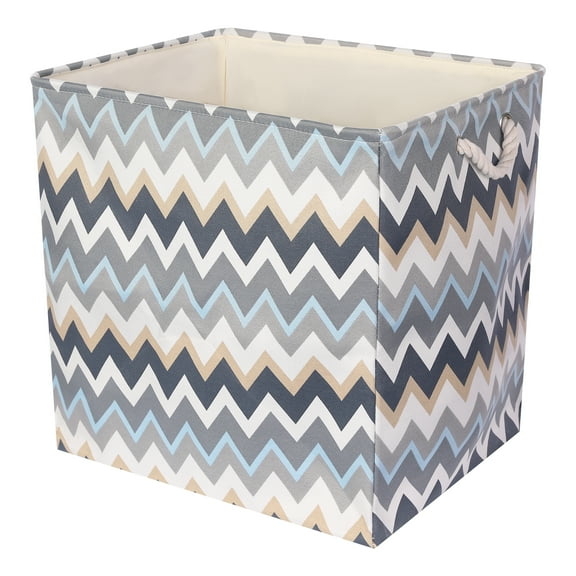 Unique Bargains Fabric Storage Cube Storage Bin Storage Basket Blue 19.5*19.5*16in